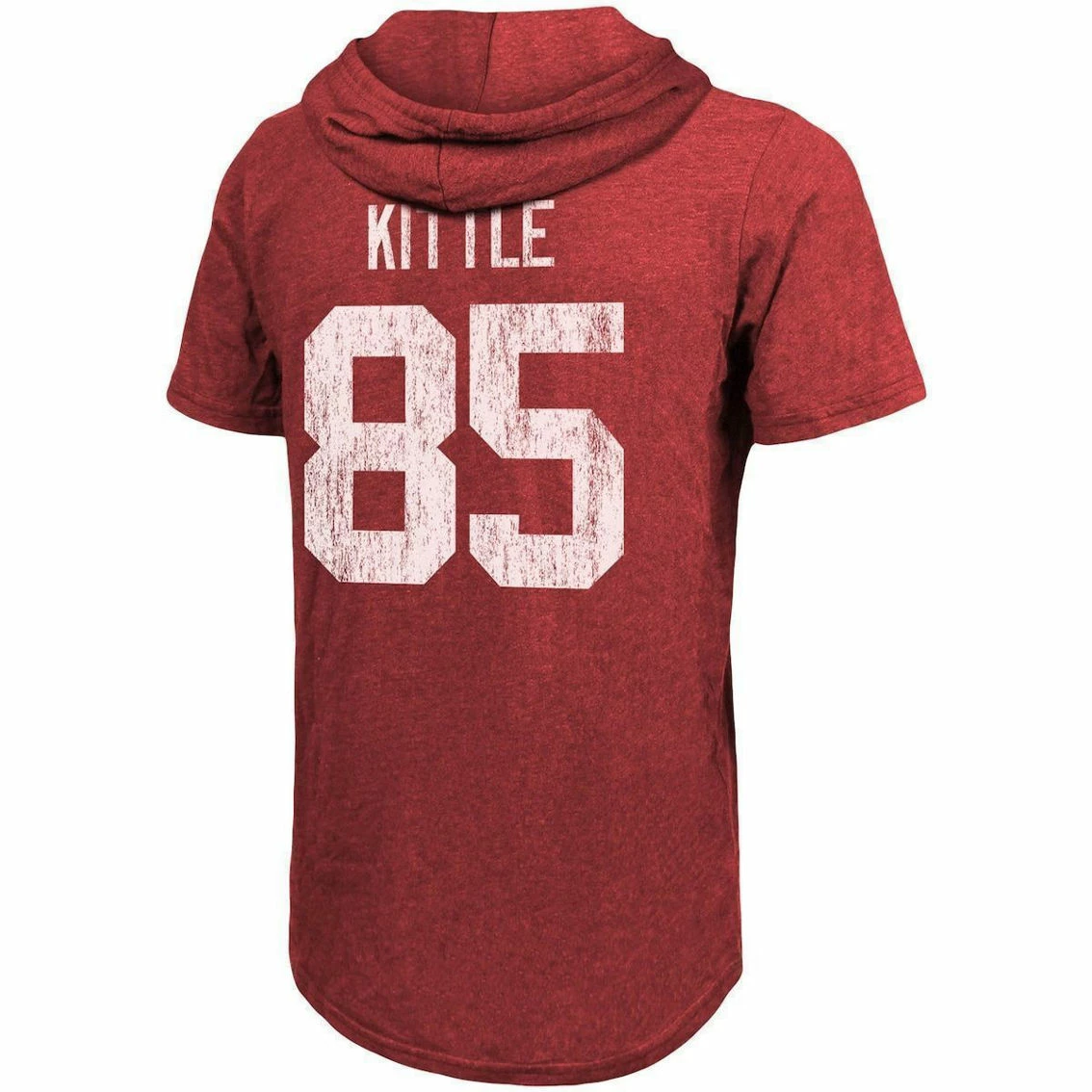 Majestic Threads Men's Threads George Kittle Heathered Scarlet San Francisco 49ers Name & Number Tri-Blend Hoodie T-Shirt 6 Majestic Threads Men's Threads George Kittle Heathered Scarlet San Francisco 49ers Name & Number Tri-Blend Hoodie T-Shirt - Image 4