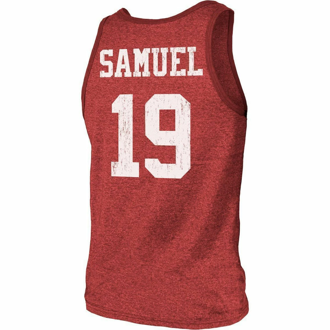 Majestic Threads Men's Threads Deebo Samuel Scarlet San Francisco 49ers Player Name & Number Tri-Blend Tank Top 6 Majestic Threads Men's Threads Deebo Samuel Scarlet San Francisco 49ers Player Name & Number Tri-Blend Tank Top - Image 4