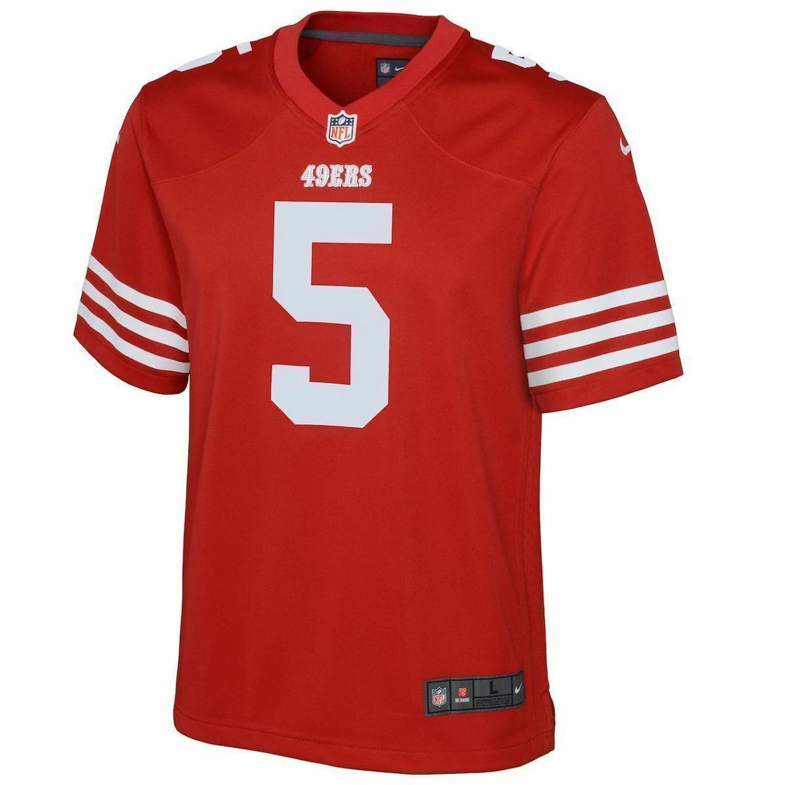 Nike Youth Trey Lance Scarlet San Francisco 49ers Game Jersey 5 Nike Youth Trey Lance Scarlet San Francisco 49ers Game Jersey - Image 3