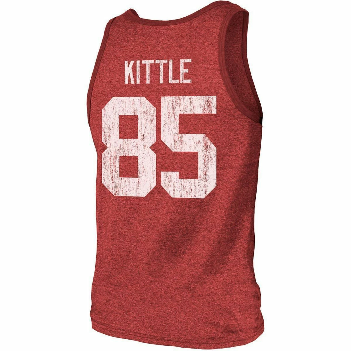 Majestic Threads Men's George Kittle Scarlet San Francisco 49ers Name & Number Tri-Blend Tank Top 6 Majestic Threads Men's George Kittle Scarlet San Francisco 49ers Name & Number Tri-Blend Tank Top - Image 4
