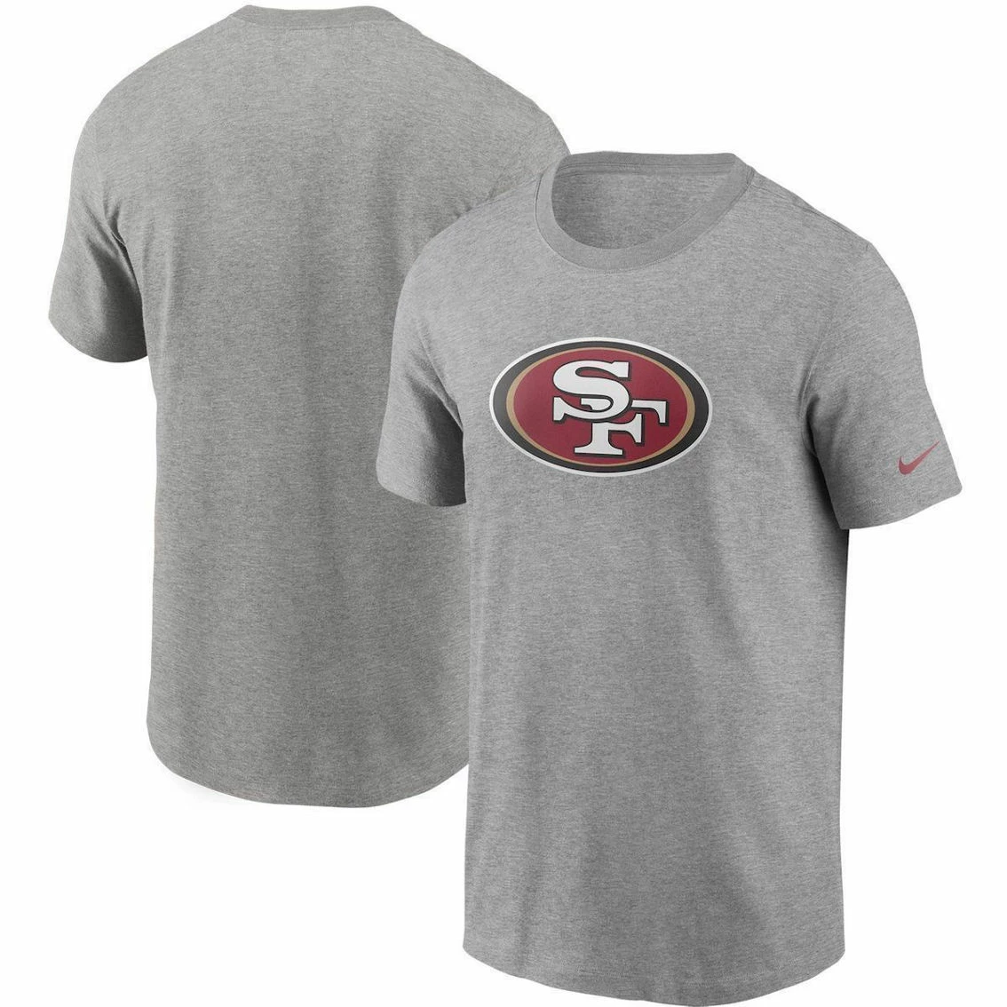 Nike Men's Heathered Gray San Francisco 49ers Primary Logo T-Shirt 4 Nike Men's Heathered Gray San Francisco 49ers Primary Logo T-Shirt - Image 2