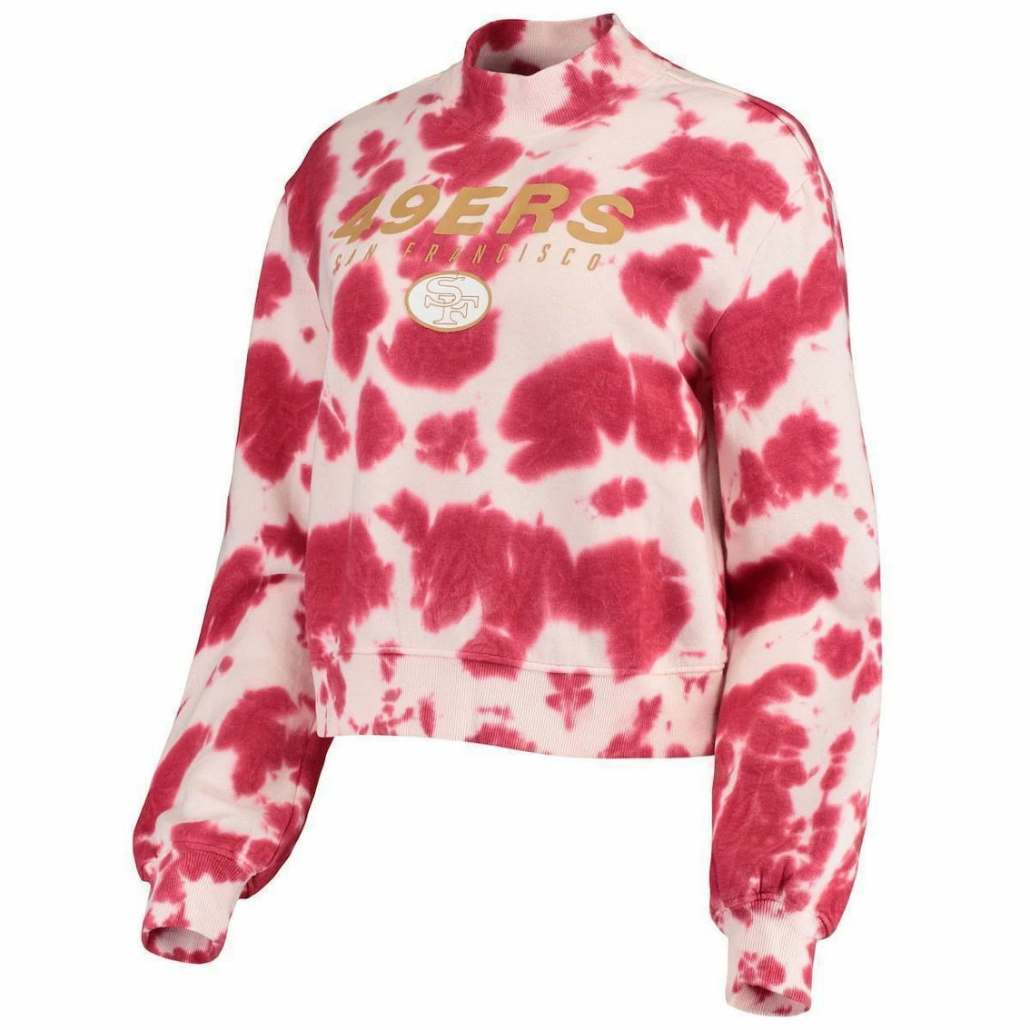 Junk Food Women's Scarlet San Francisco 49ers Tie-Dye Cropped Pullover Sweatshirt 5 Junk Food Women's Scarlet San Francisco 49ers Tie-Dye Cropped Pullover Sweatshirt - Image 3