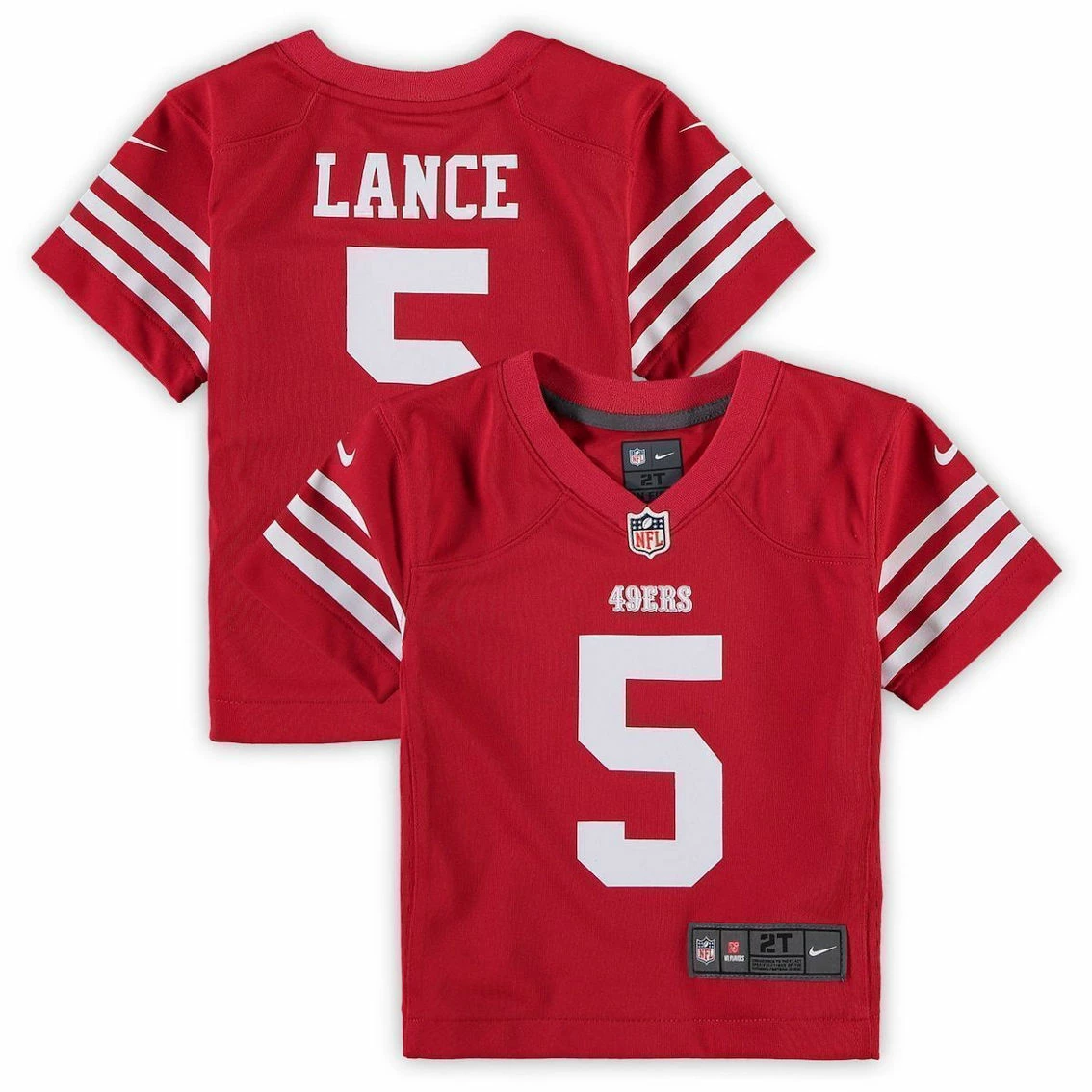 Nike Toddler Trey Lance Scarlet San Francisco 49ers Game Jersey 3 Nike Toddler Trey Lance Scarlet San Francisco 49ers Game Jersey