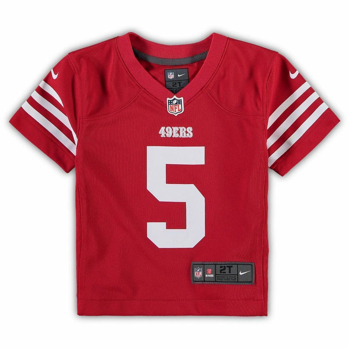 Nike Toddler Trey Lance Scarlet San Francisco 49ers Game Jersey 5 Nike Toddler Trey Lance Scarlet San Francisco 49ers Game Jersey - Image 3