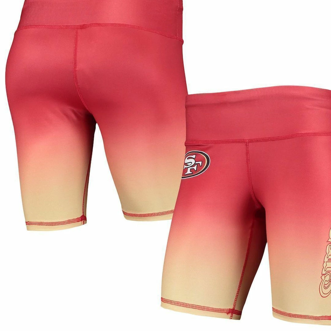 FOCO Women's Scarlet San Francisco 49ers Gradient Biker Shorts 4 FOCO Women's Scarlet San Francisco 49ers Gradient Biker Shorts - Image 2