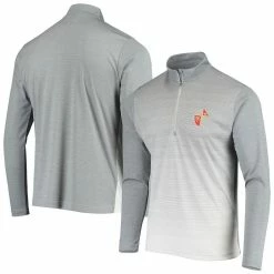 Antigua Men's Heathered Gray/White San Francisco 49ers Throwback Cycle Quarter-Zip Jacket