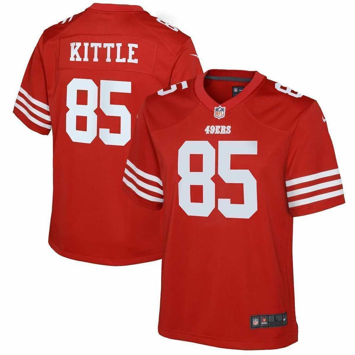 Nike Youth George Kittle Scarlet San Francisco 49ers Game Jersey 4 Nike Youth George Kittle Scarlet San Francisco 49ers Game Jersey - Image 2