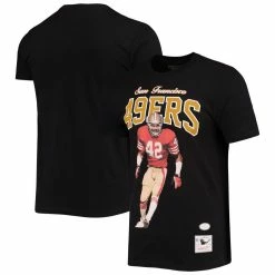 Mitchell & Ness Men's Ronnie Lott San Francisco 49ers Black Player Graphics T-Shirt
