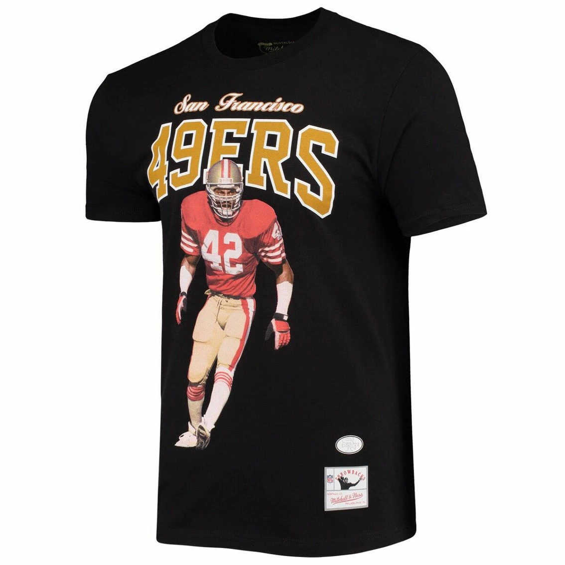 Mitchell & Ness Men's Ronnie Lott San Francisco 49ers Black Player Graphics T-Shirt 5 Mitchell & Ness Men's Ronnie Lott San Francisco 49ers Black Player Graphics T-Shirt - Image 3