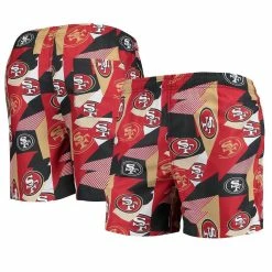 FOCO Men's Scarlet/Gold San Francisco 49ers Geo Print Swim Trunks -Fanatics DSCO1143910398 GOLDRE ALT1