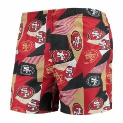 FOCO Men's Scarlet/Gold San Francisco 49ers Geo Print Swim Trunks -Fanatics DSCO1143910398 GOLDRE ALT2