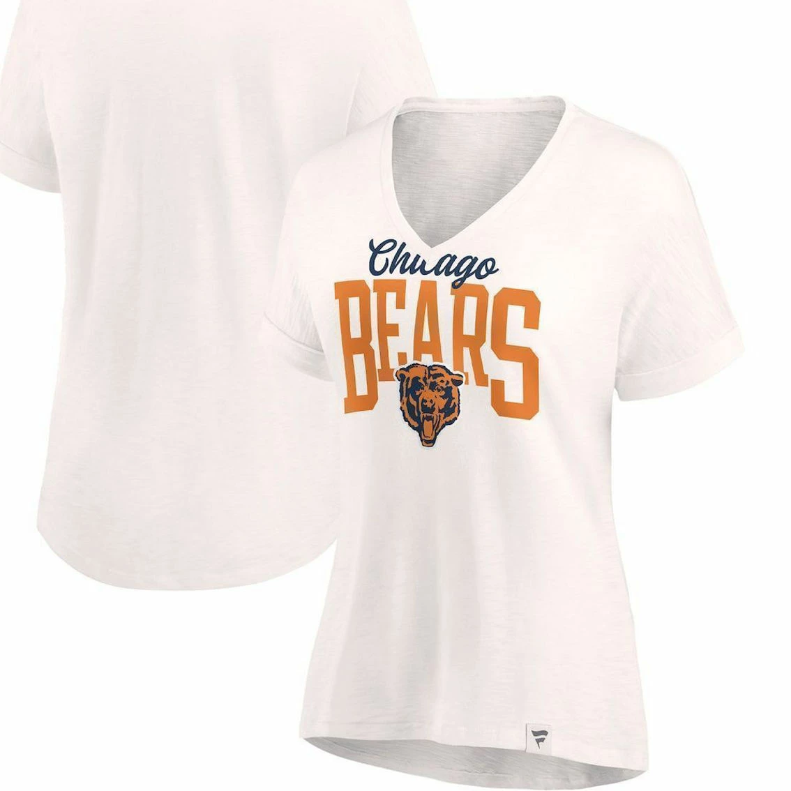 Fanatics Branded Women's Oatmeal Chicago Bears Motivating Force V-Neck T-Shirt 4 Fanatics Branded Women's Oatmeal Chicago Bears Motivating Force V-Neck T-Shirt - Image 2