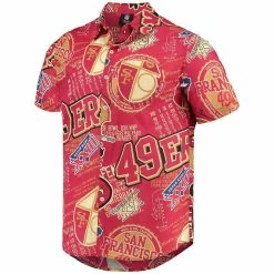 FOCO Men's Scarlet San Francisco 49ers Thematic Button-Up Shirt 8 FOCO Men's Scarlet San Francisco 49ers Thematic Button-Up Shirt -Fanatics DSCO1144217852 2946 ALT2