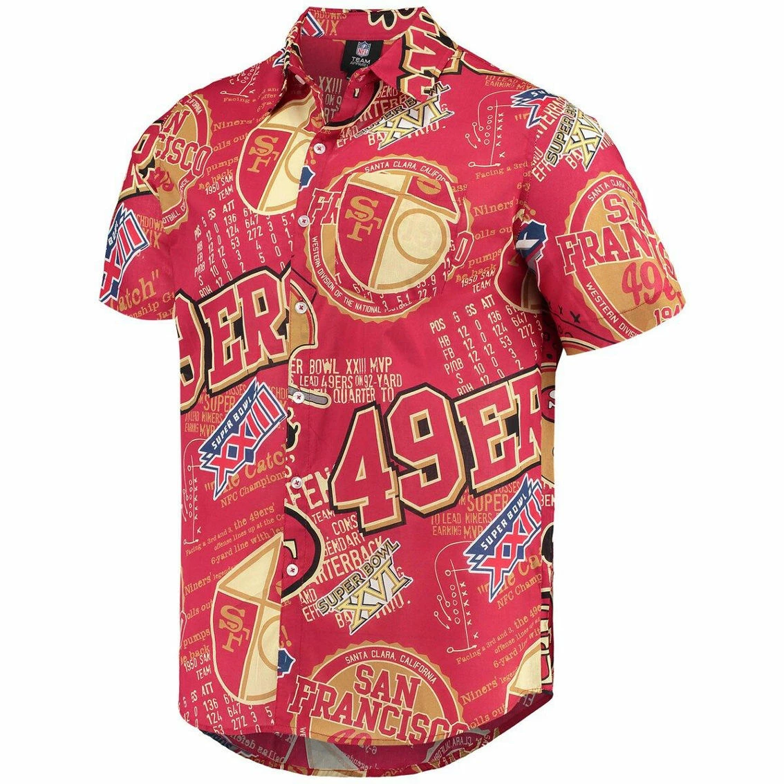 FOCO Men's Scarlet San Francisco 49ers Thematic Button-Up Shirt 5 FOCO Men's Scarlet San Francisco 49ers Thematic Button-Up Shirt - Image 3