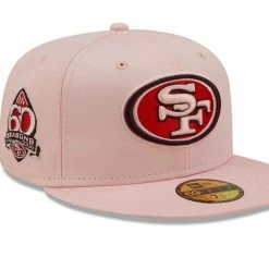 New Era Men's Pink San Francisco 49ers 60 Seasons The Pastels 59FIFTY Fitted Hat -Fanatics DSCO1144217880 2518 ALT1