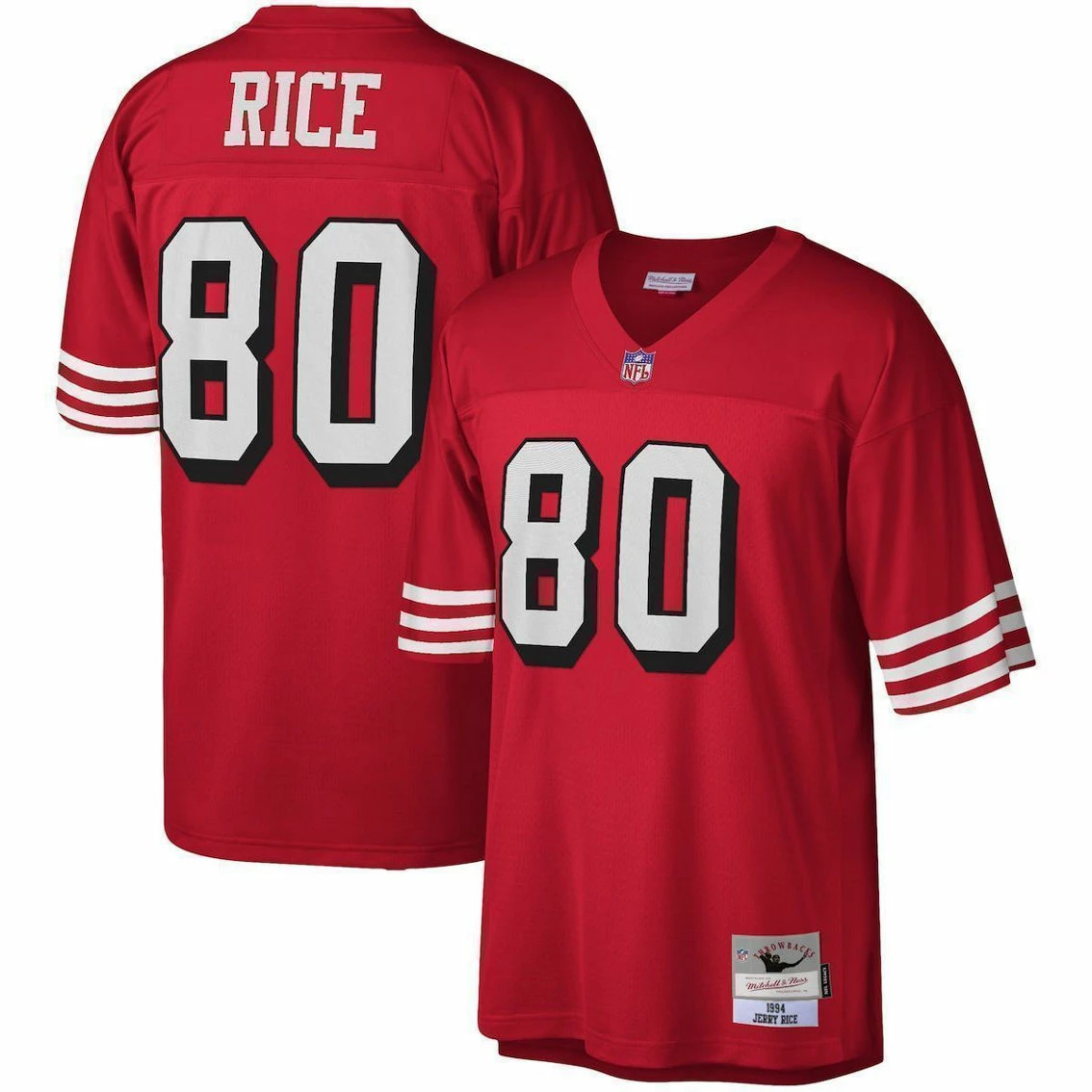 Mitchell & Ness Men's Jerry Rice Scarlet San Francisco 49ers 1994 Legacy Replica Jersey 4 Mitchell & Ness Men's Jerry Rice Scarlet San Francisco 49ers 1994 Legacy Replica Jersey - Image 2