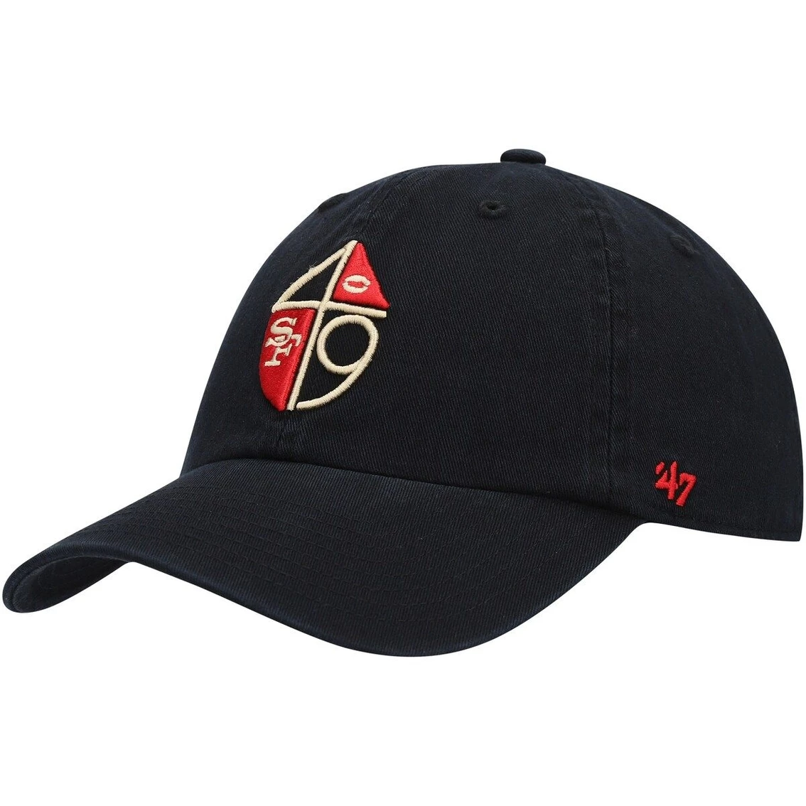Men's '47 Black San Francisco 49ers Clean Up Legacy Adjustable Hat 3 Men's '47 Black San Francisco 49ers Clean Up Legacy Adjustable Hat