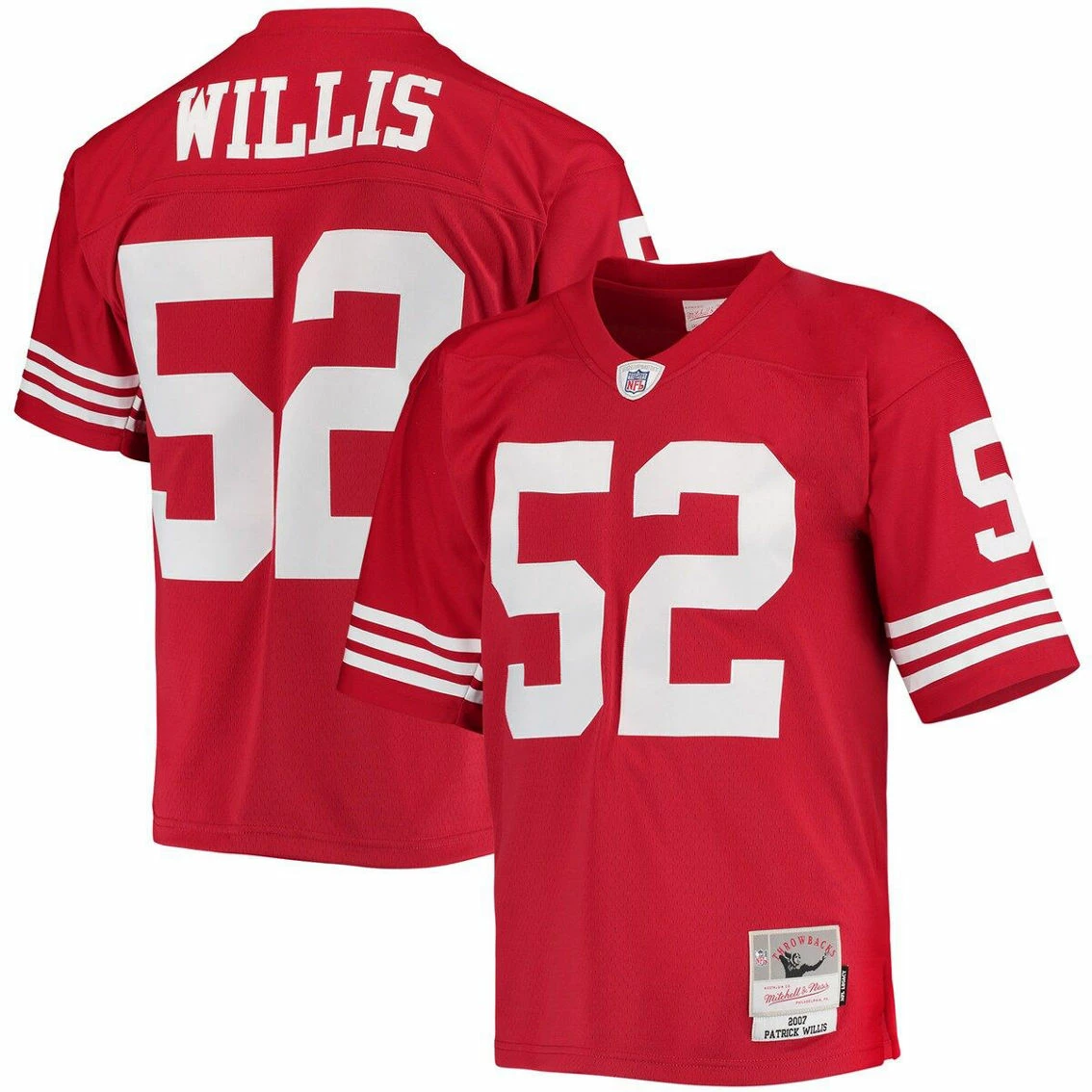Mitchell & Ness Men's Patrick Willis Scarlet San Francisco 49ers 2007 Legacy Replica Jersey 4 Mitchell & Ness Men's Patrick Willis Scarlet San Francisco 49ers 2007 Legacy Replica Jersey - Image 2