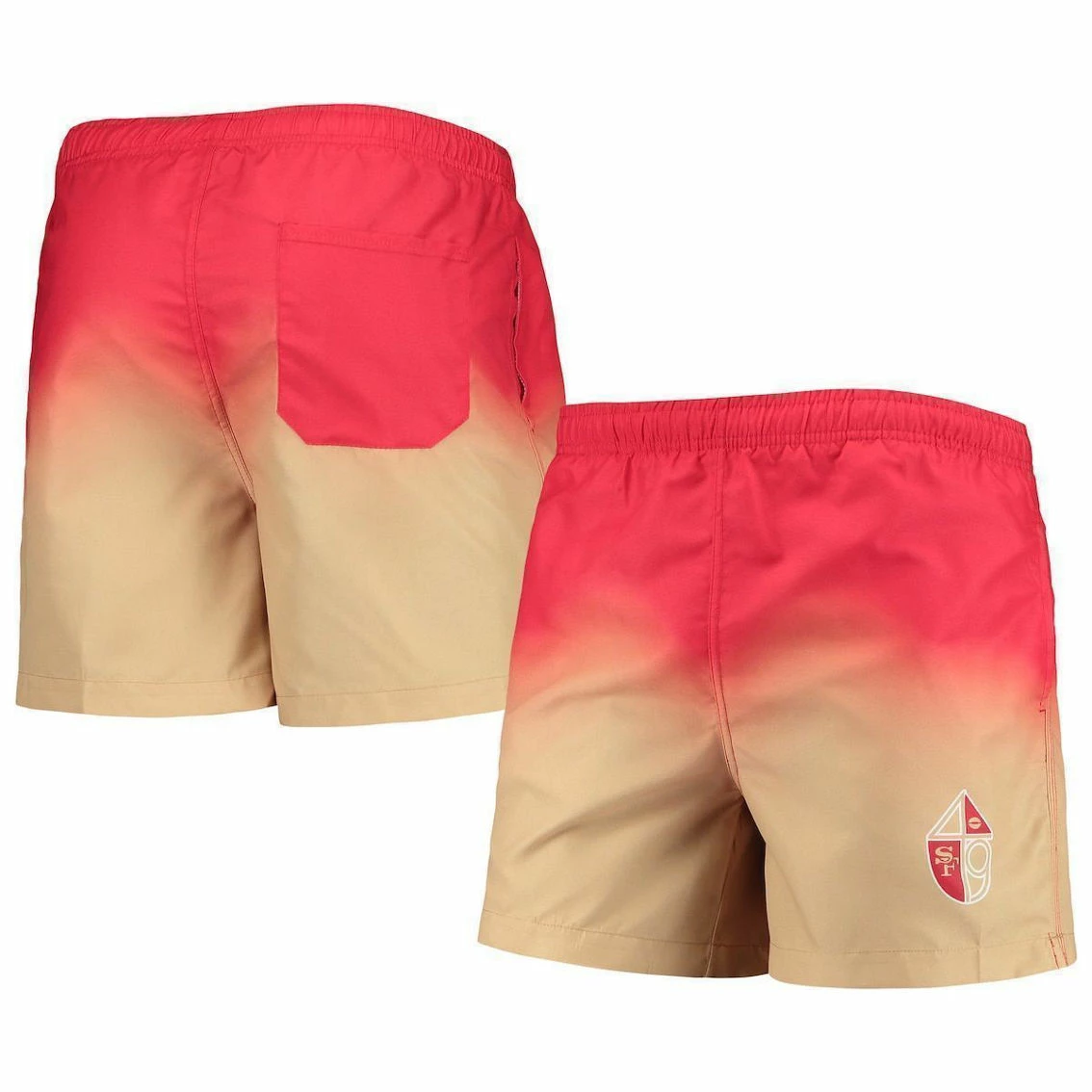FOCO Men's Scarlet San Francisco 49ers Retro Dip-Dye Swim Shorts 4 FOCO Men's Scarlet San Francisco 49ers Retro Dip-Dye Swim Shorts - Image 2