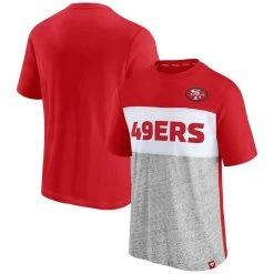 Fanatics Branded Men's Scarlet/Heathered Gray San Francisco 49ers Throwback Colorblock T-Shirt