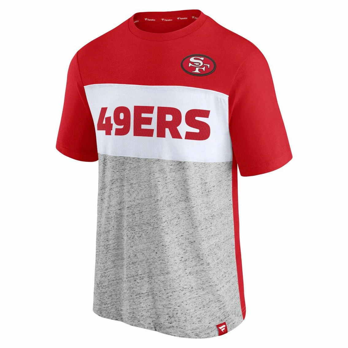 Fanatics Branded Men's Scarlet/Heathered Gray San Francisco 49ers Throwback Colorblock T-Shirt 5 Fanatics Branded Men's Scarlet/Heathered Gray San Francisco 49ers Throwback Colorblock T-Shirt - Image 3