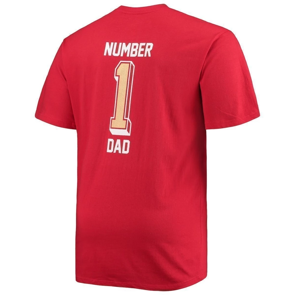Fanatics Branded Men's Scarlet San Francisco 49ers Big & Tall #1 Dad 2-Hit T-Shirt 6 Fanatics Branded Men's Scarlet San Francisco 49ers Big & Tall #1 Dad 2-Hit T-Shirt - Image 4