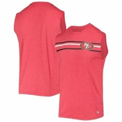New Era Men's Scarlet San Francisco 49ers Brushed Sleeveless Tank Top