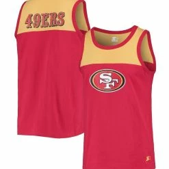 Starter Men's Scarlet/Gold San Francisco 49ers Team Down Fashion Tank Top