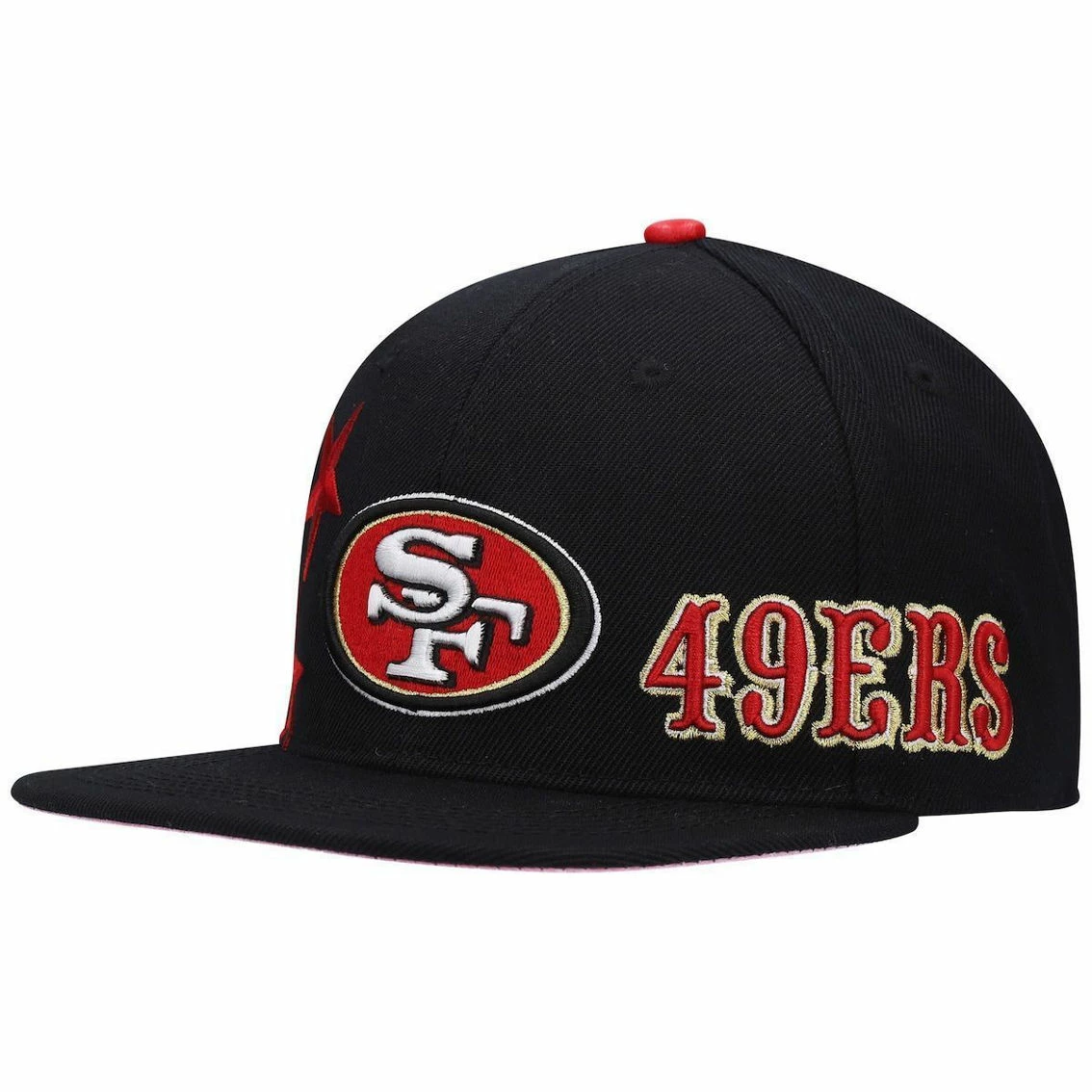 Pro Standard Men's San Francisco 49ers Black Stars Snapback Hat 6 Pro Standard Men's San Francisco 49ers Black Stars Snapback Hat - Image 4