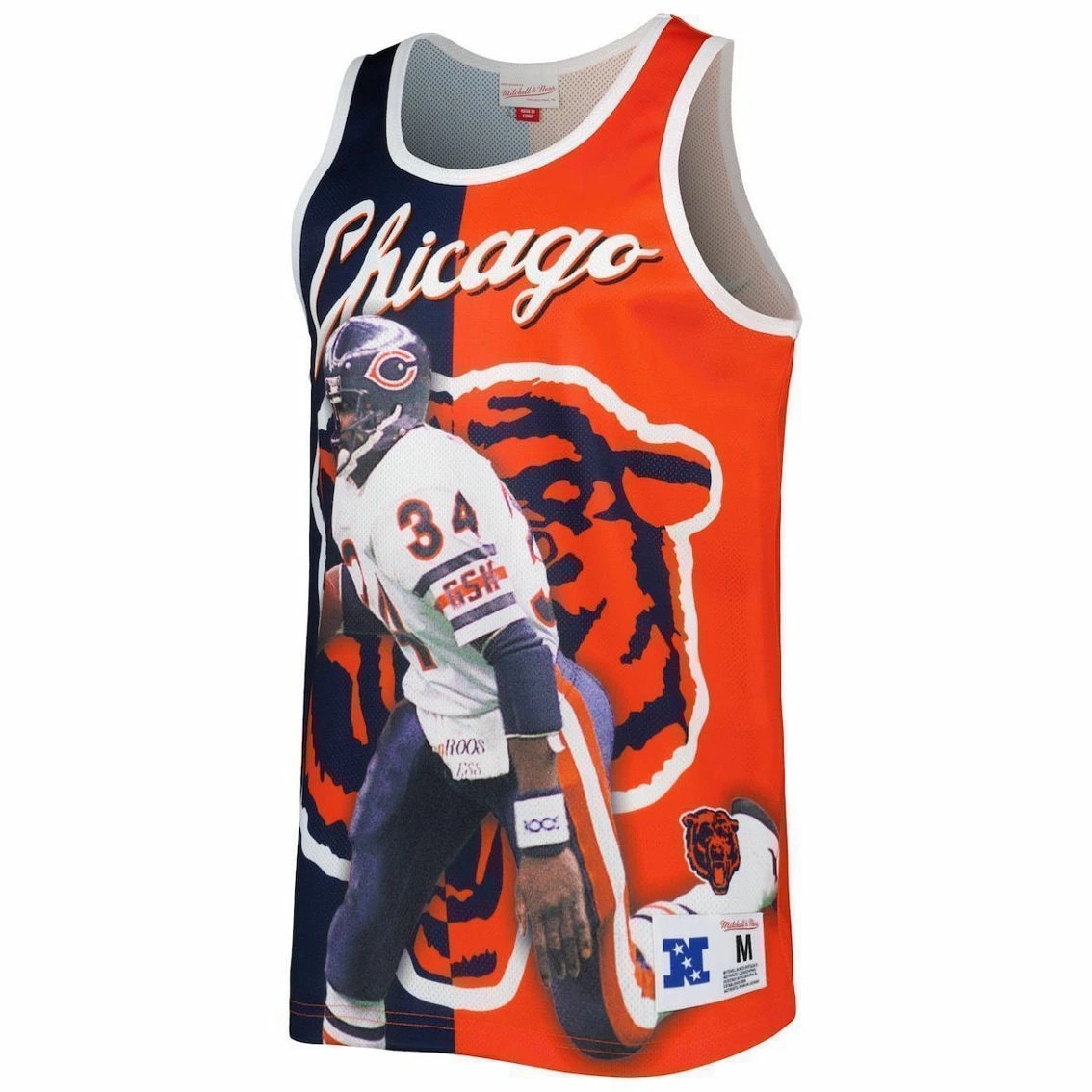 Mitchell & Ness Men's Walter Payton Navy/Orange Chicago Bears Retired Player Graphic Tank Top 5 Mitchell & Ness Men's Walter Payton Navy/Orange Chicago Bears Retired Player Graphic Tank Top - Image 3