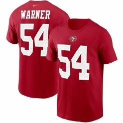 Nike Men's Fred Warner Scarlet San Francisco 49ers Player Name & Number T-Shirt