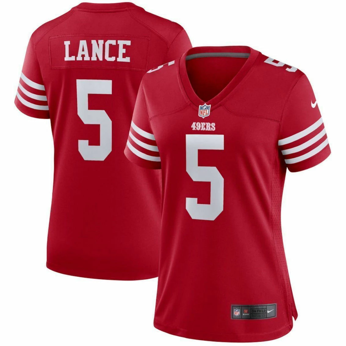 Nike Women's Trey Lance Scarlet San Francisco 49ers Team Player Game Jersey 4 Nike Women's Trey Lance Scarlet San Francisco 49ers Team Player Game Jersey - Image 2