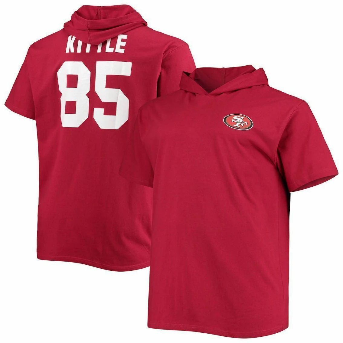 Fanatics Branded Men's George Kittle Scarlet San Francisco 49ers Big & Tall Player Name & Number Hoodie T-Shirt 4 Fanatics Branded Men's George Kittle Scarlet San Francisco 49ers Big & Tall Player Name & Number Hoodie T-Shirt - Image 2