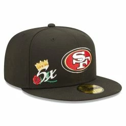 New Era Men's Black San Francisco 49ers Crown 5x Super Bowl S 59FIFTY Fitted Hat