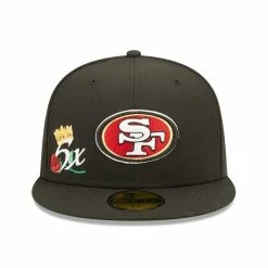 New Era Men's Black San Francisco 49ers Crown 5x Super Bowl S 59FIFTY Fitted Hat -Fanatics DSCO1144829771 1007 ALT2