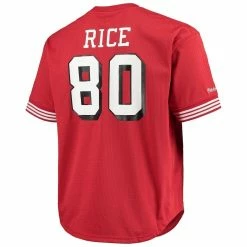 Mitchell & Ness Men's Jerry Rice Scarlet San Francisco 49ers Big & Tall Retired Player Mesh T-Shirt -Fanatics DSCO1144924860 2946 ALT3