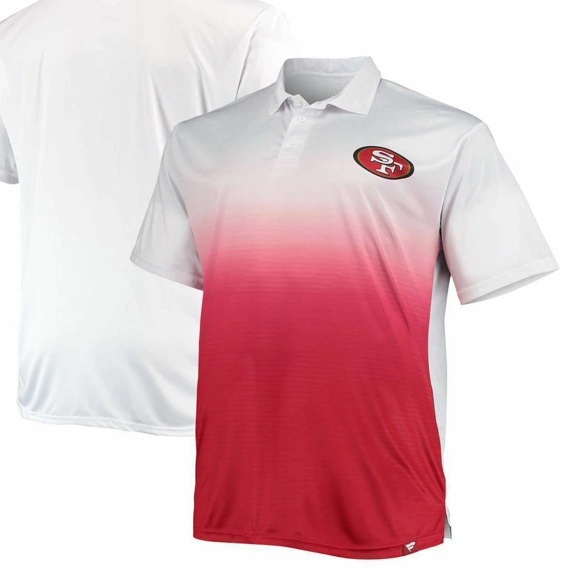 Fanatics Branded Men's White/Scarlet San Francisco 49ers Big & Tall Fade Polo 4 Fanatics Branded Men's White/Scarlet San Francisco 49ers Big & Tall Fade Polo - Image 2
