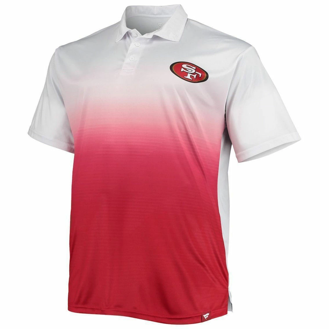 Fanatics Branded Men's White/Scarlet San Francisco 49ers Big & Tall Fade Polo 5 Fanatics Branded Men's White/Scarlet San Francisco 49ers Big & Tall Fade Polo - Image 3