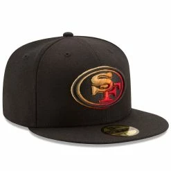 New Era Men's Black San Francisco 49ers Color Dim 59FIFTY Fitted Hat -Fanatics DSCO1144960437 1007 ALT3