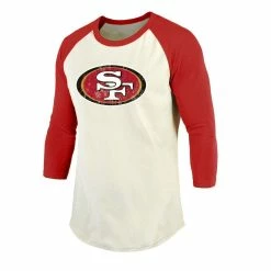 Majestic Threads Men's Deebo Samuel Cream/Scarlet San Francisco 49ers Vintage Player Name & Number Raglan 3/4-Sleeve T-Shirt -Fanatics DSCO1145086506 6662 ALT2
