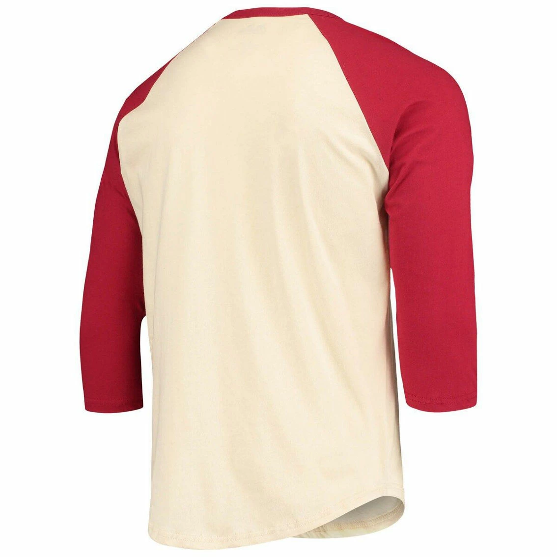 Majestic Threads Men's Threads Cream/Scarlet San Francisco 49ers Gridiron Classics Raglan 3/4-Sleeve T-Shirt 6 Majestic Threads Men's Threads Cream/Scarlet San Francisco 49ers Gridiron Classics Raglan 3/4-Sleeve T-Shirt - Image 4