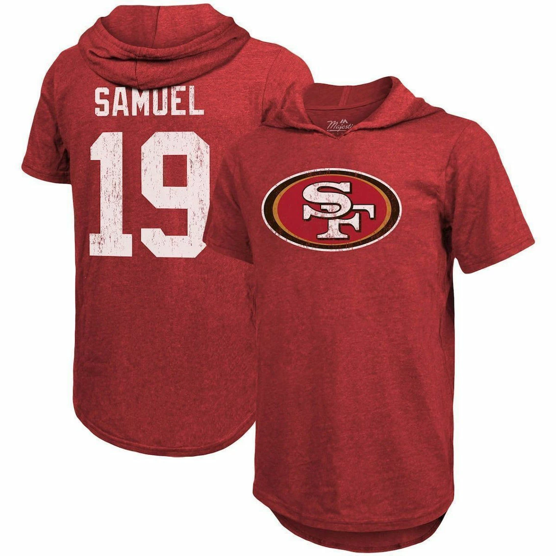 Majestic Threads Men's Deebo Samuel Scarlet San Francisco 49ers Player Name & Number Tri-Blend Hoodie T-Shirt 3 Majestic Threads Men's Deebo Samuel Scarlet San Francisco 49ers Player Name & Number Tri-Blend Hoodie T-Shirt