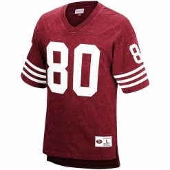 Mitchell & Ness Men's Jerry Rice Scarlet San Francisco 49ers Retired Player Name & Number Acid Wash Top -Fanatics DSCO1145427054 2946 ALT2