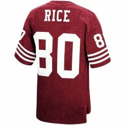 Mitchell & Ness Men's Jerry Rice Scarlet San Francisco 49ers Retired Player Name & Number Acid Wash Top -Fanatics DSCO1145427054 2946 ALT3