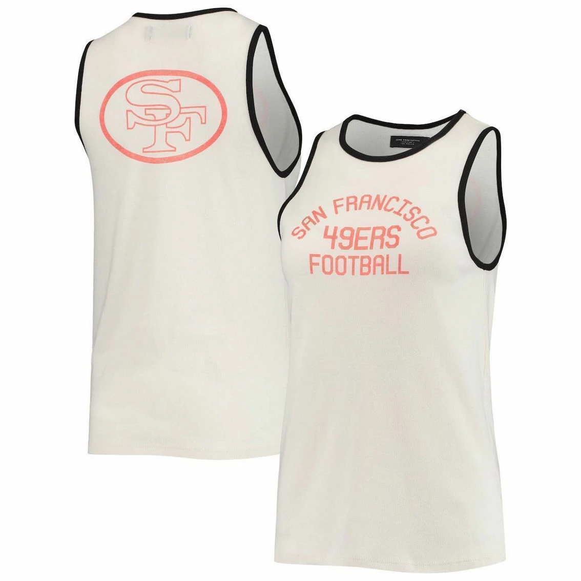 Junk Food Women's White/Black San Francisco 49ers Throwback Pop Binding Scoop Neck Tank Top 3 Junk Food Women's White/Black San Francisco 49ers Throwback Pop Binding Scoop Neck Tank Top