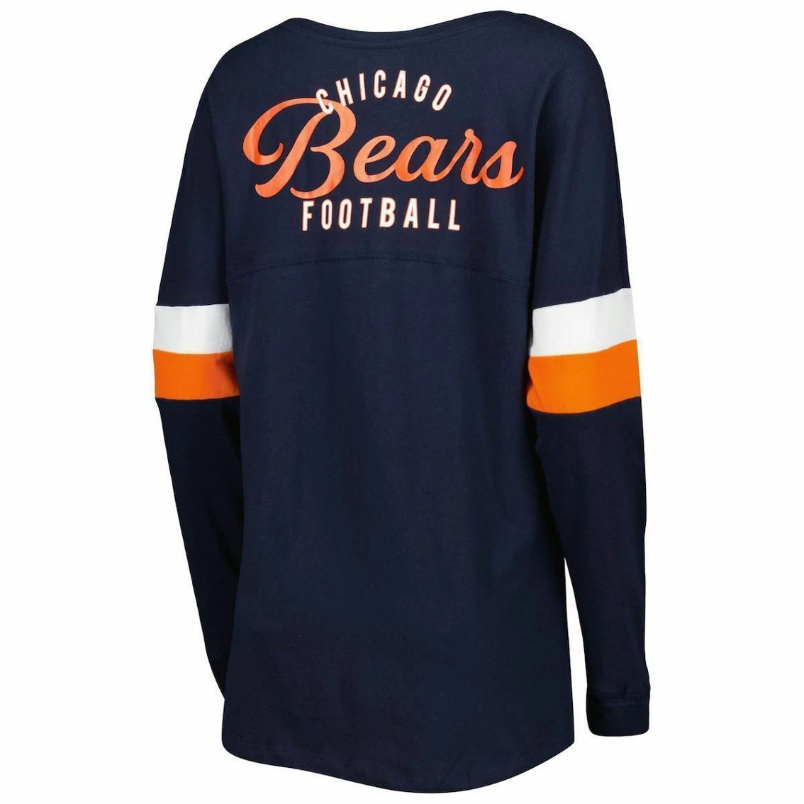 New Era Women's Navy Chicago Bears Athletic Varsity Lace-Up Long Sleeve T-Shirt 6 New Era Women's Navy Chicago Bears Athletic Varsity Lace-Up Long Sleeve T-Shirt - Image 4
