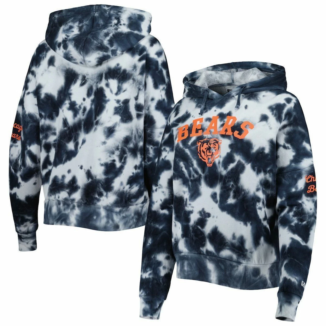 New Era Women's Navy Chicago Bears Cloud Dye Fleece Pullover Hoodie 4 New Era Women's Navy Chicago Bears Cloud Dye Fleece Pullover Hoodie - Image 2