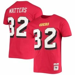 Mitchell & Ness Men's Ricky Watters Scarlet San Francisco 49ers Throwback Name & Number T-Shirt