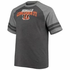 Fanatics Branded Men's Charcoal/Heathered Gray Cincinnati Bengals Big & Tall Two-Stripe Tri-Blend Raglan T-Shirt 8 Fanatics Branded Men's Charcoal/Heathered Gray Cincinnati Bengals Big & Tall Two-Stripe Tri-Blend Raglan T-Shirt -Fanatics DSCO1145451923 1904 ALT2