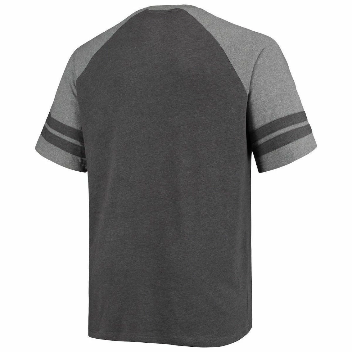 Fanatics Branded Men's Charcoal/Heathered Gray Cincinnati Bengals Big & Tall Two-Stripe Tri-Blend Raglan T-Shirt 6 Fanatics Branded Men's Charcoal/Heathered Gray Cincinnati Bengals Big & Tall Two-Stripe Tri-Blend Raglan T-Shirt - Image 4